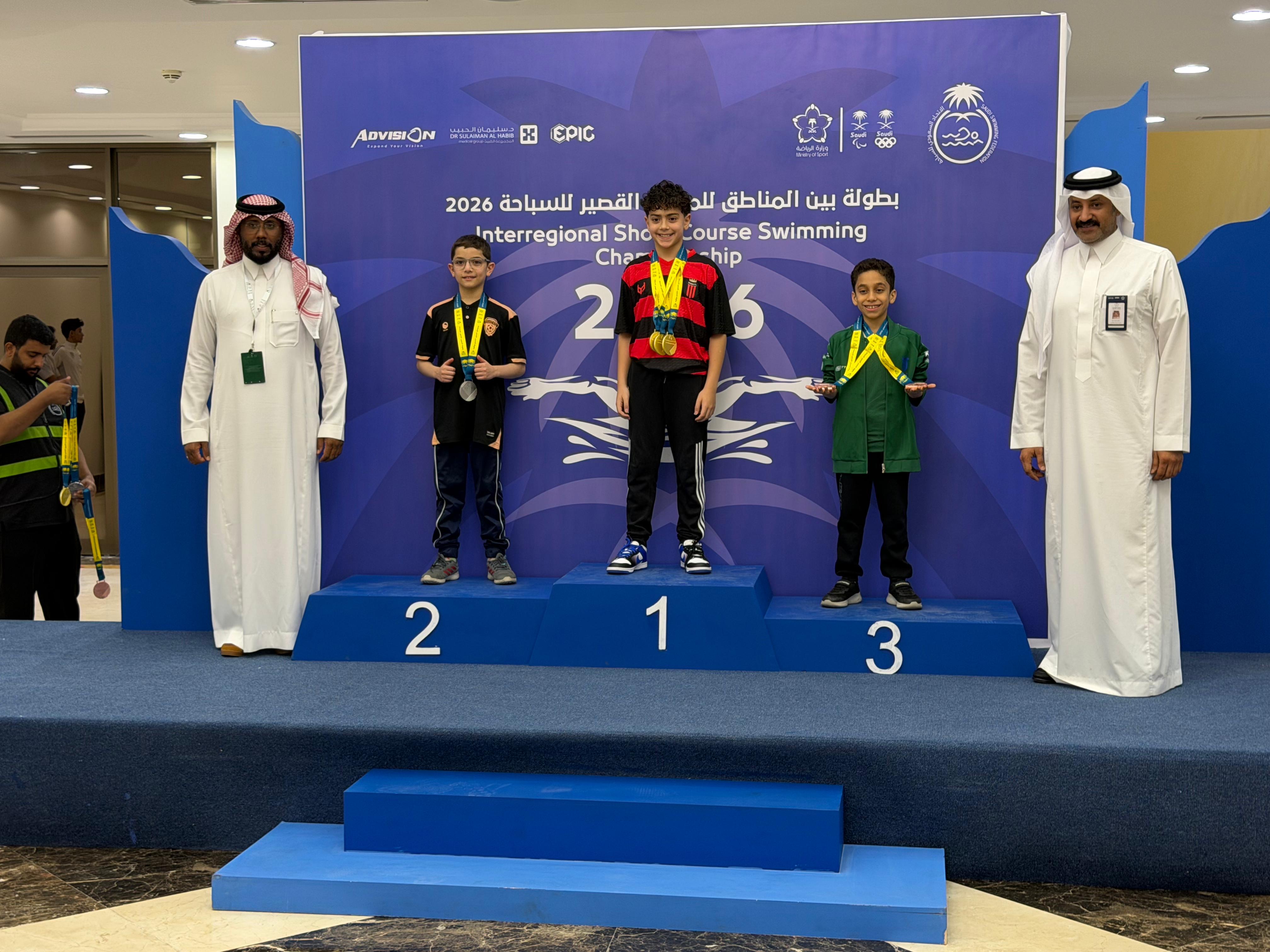 نجوم الفيحاء يتألقون في بطولة المناطق للسباحة ويحققون مراكز متقدمة