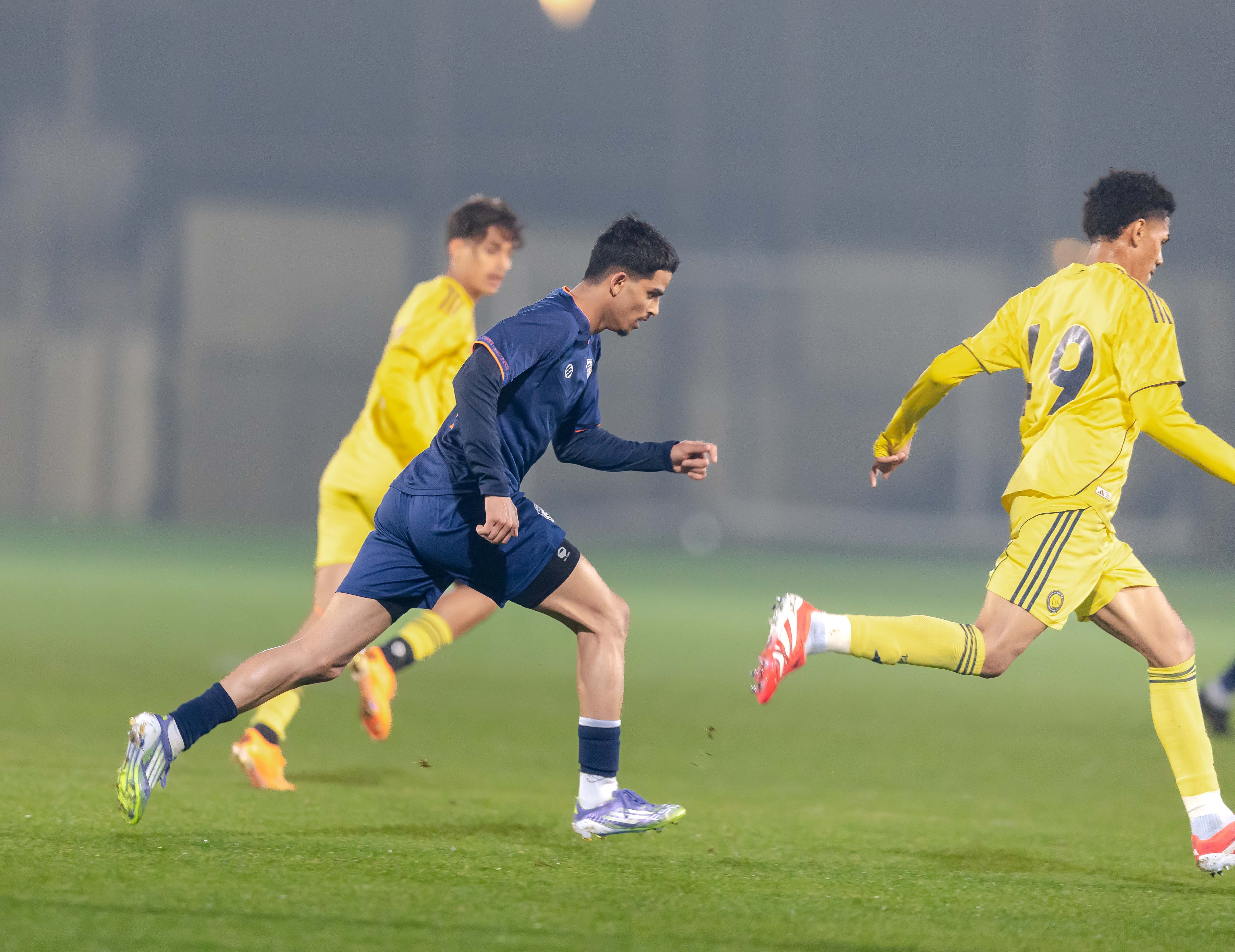 الفيحاء تحت 21 عامًا يتعادل مع نظيره النصر ضمن الجولة العاشرة من دوري جوي للنخبة U21 .