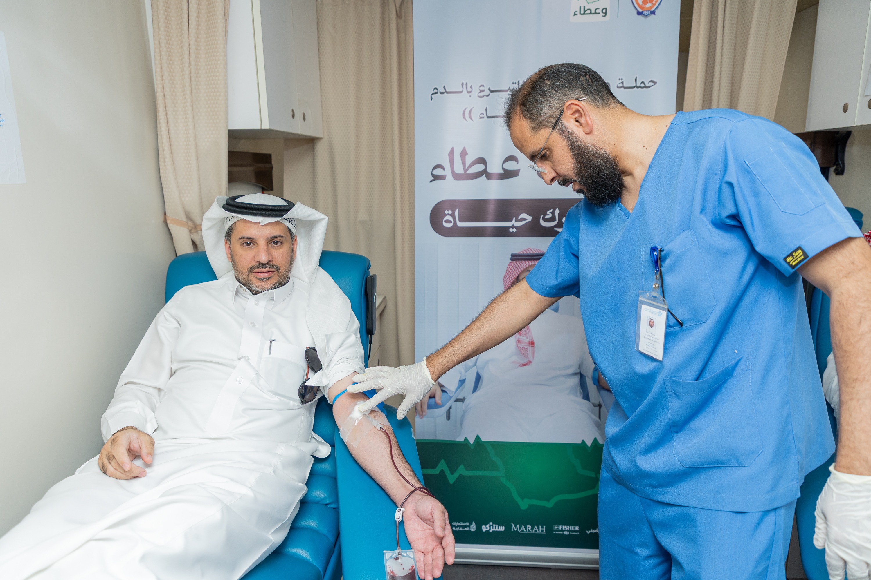نادي الفيحاء يشارك في حملة ولي العهد للتبرع بالدم